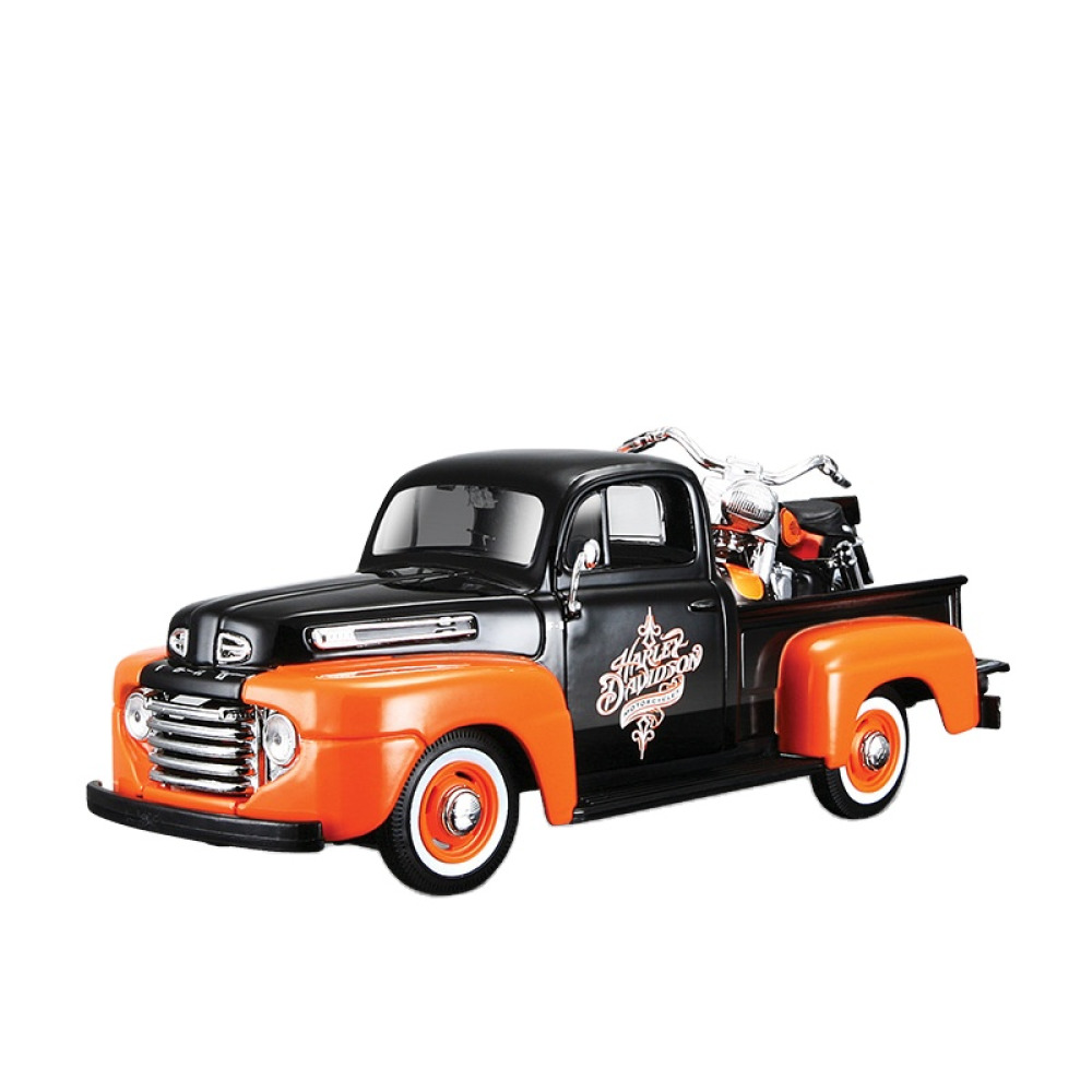 Maisto 1/24 1948 Ford F-1 Pickup & Harley-Davidson Diecast Amerikan Özgürlük Ruhu ve Nostaljik Bir İkili