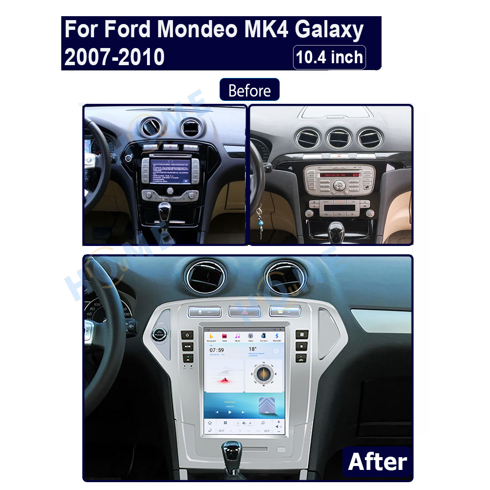 Ford Mondeo MK4 10.4 inch Android 11 - CarPlay - Android - GPS Navigasyon - Multimedya Ekran 2007-2010