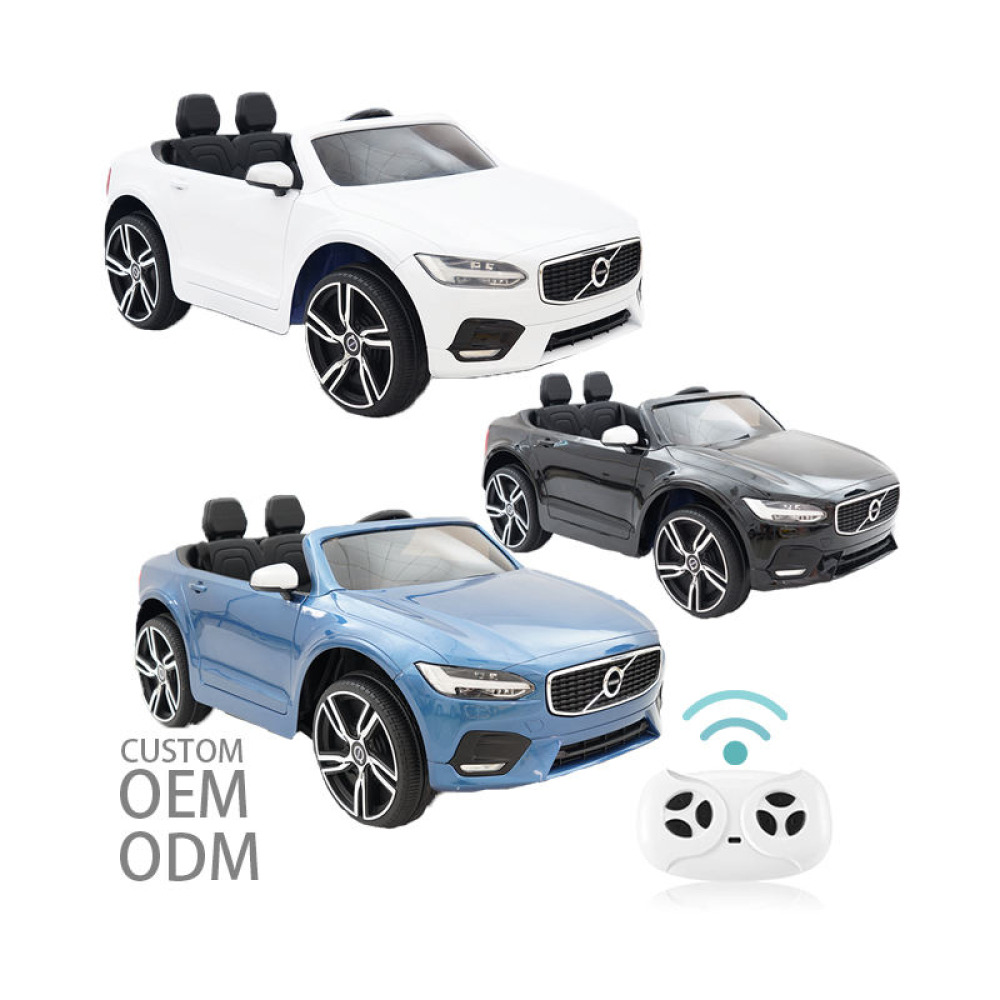 12V Licensed Volvo S90 - Orijinal Lisanslı, İskandinav Tasarımı, Eva Yumuşak Tekerlekli, Deri Koltuklu ve Uzaktan Kumandalı Akülü Lüks Sedan