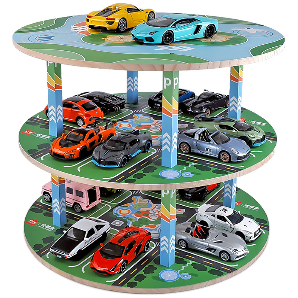 1/32 Ölçekli Üç Katlı VIP Ahşap Otopark – Diecast Koleksiyonunuz İçin Devasa Sergi Alanı