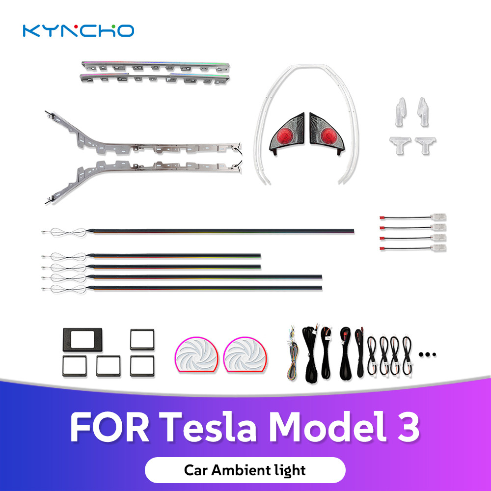 Tesla Model 3 Symphony LED & 64 Renk Akıllı İç Mekan Ambiyans Aydınlatma Sistemi