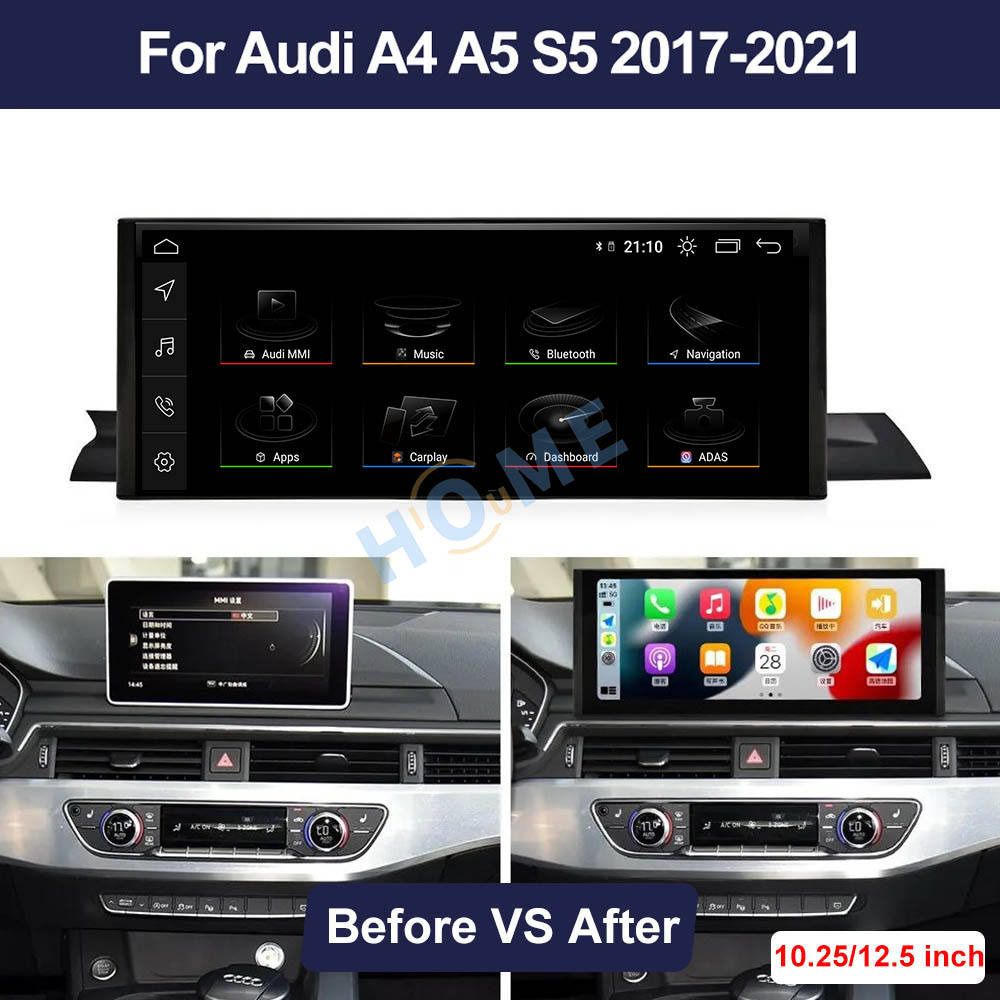 Audi A4 A5 S4 S5 A4L B8 12.5 inch Android 14 - CarPlay - Android - GPS Navigasyon - Multimedya Ekran 2017-2021 
