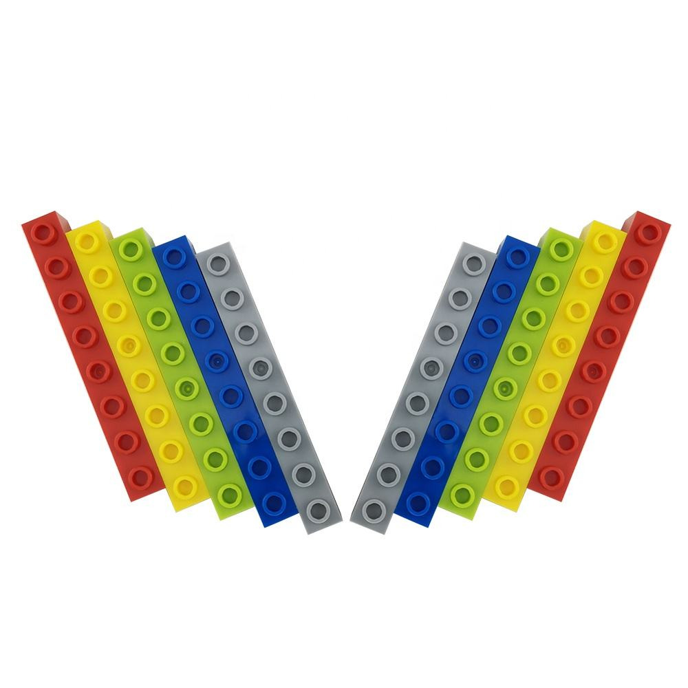 EduWeDo No. 3702 Teknik Delikli Blok (1x8 Brick with Holes) – Robotik İskelet ve Çok Boyutlu Bağlantı Elemanları