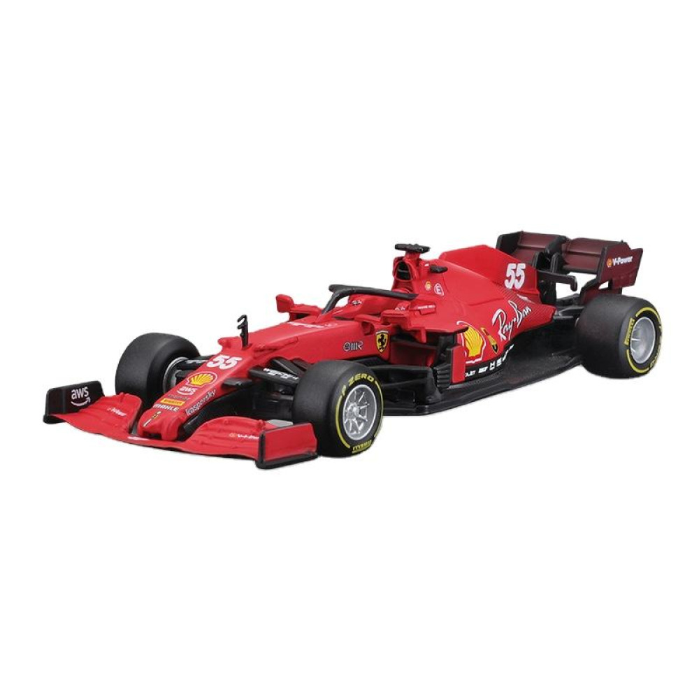 Bburago 1/43 Ferrari SF21 (#16 Charles Leclerc) Diecast İtalyan Kırmızısının Pistlerdeki Modern Esintisi