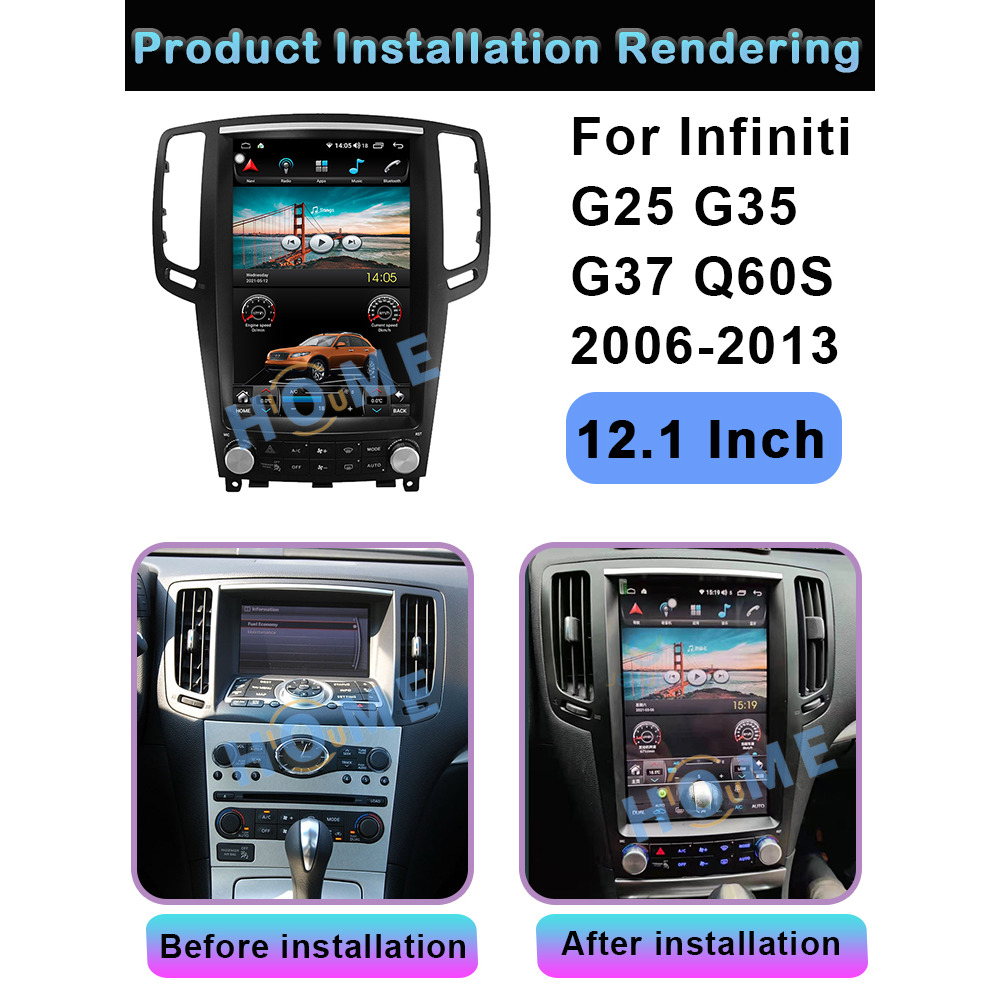 Infiniti G25 G35 G37 12.1 inch Android 12 - CarPlay - Android - GPS Navigasyon - Multimedya Ekran 2006-2013