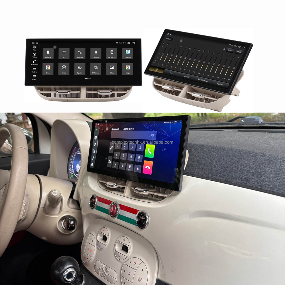 Fiat 500 & Abarth (2007-2024) İçin 12.3 inç Ultra Geniş Ekran Apple CarPlay & Android Auto Sistemi