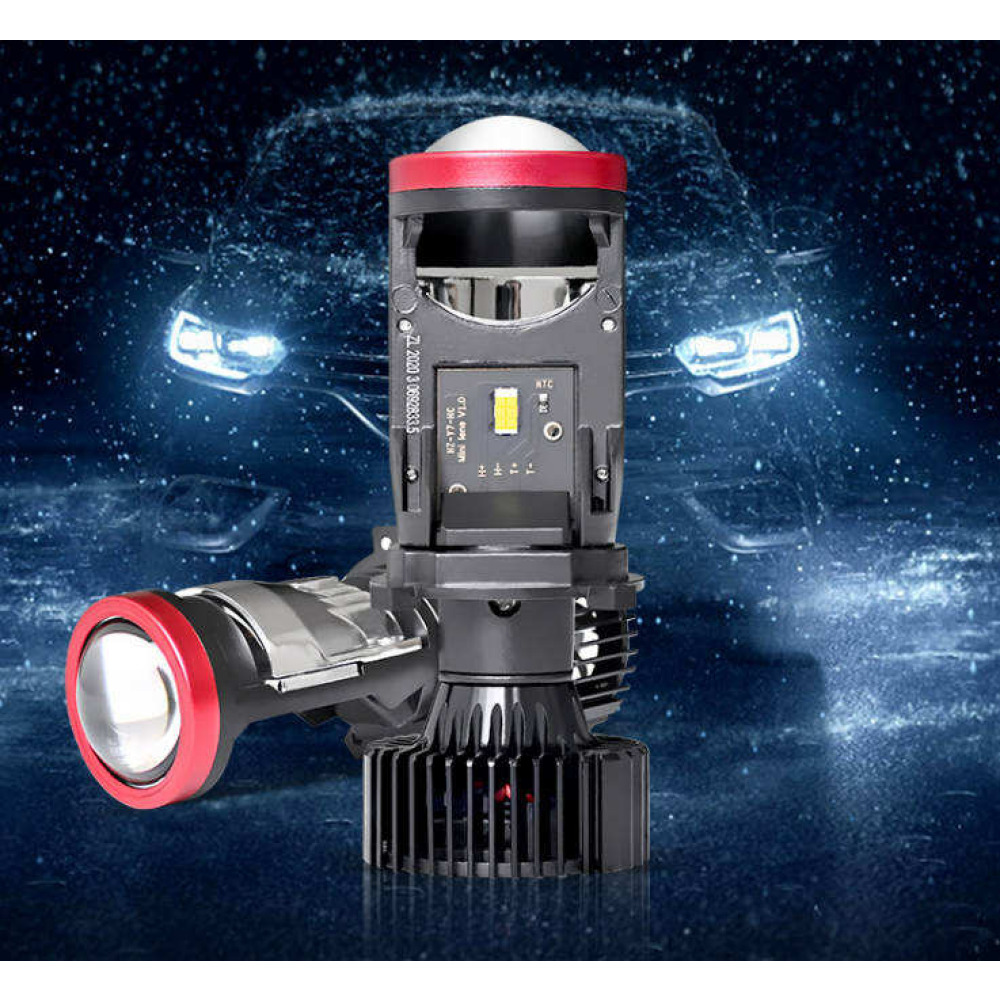 2 Adet H4 LED Far Ampulü - 6000K Soğuk Beyaz, Süper Parlak Y7D Mini Lens, Kolay Kurulum, 12-24V Araç ve Motosiklet