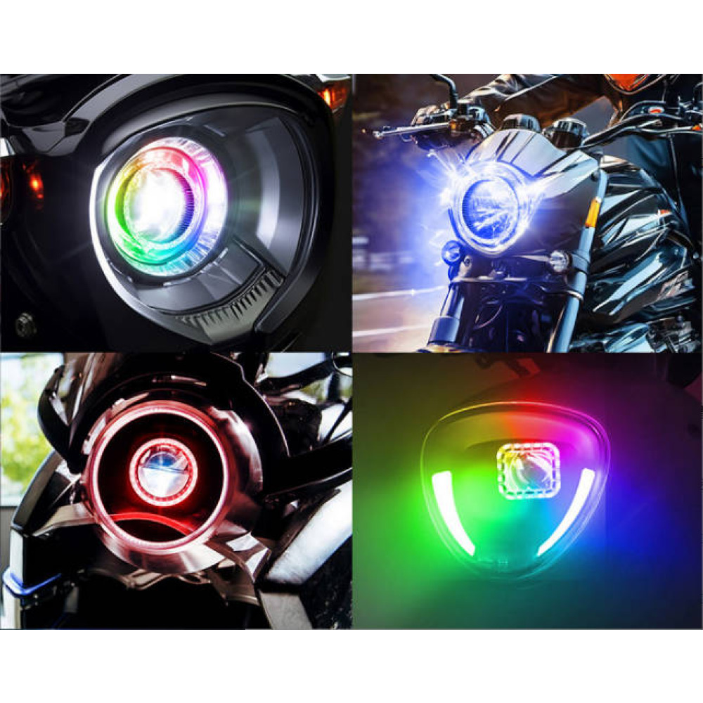 I5 Bi-Xenon Projektör Lens - Angel Eye LED Gündüz Farı, 2.5/3 İnç RGB Renk Seçenekli Araç Farları