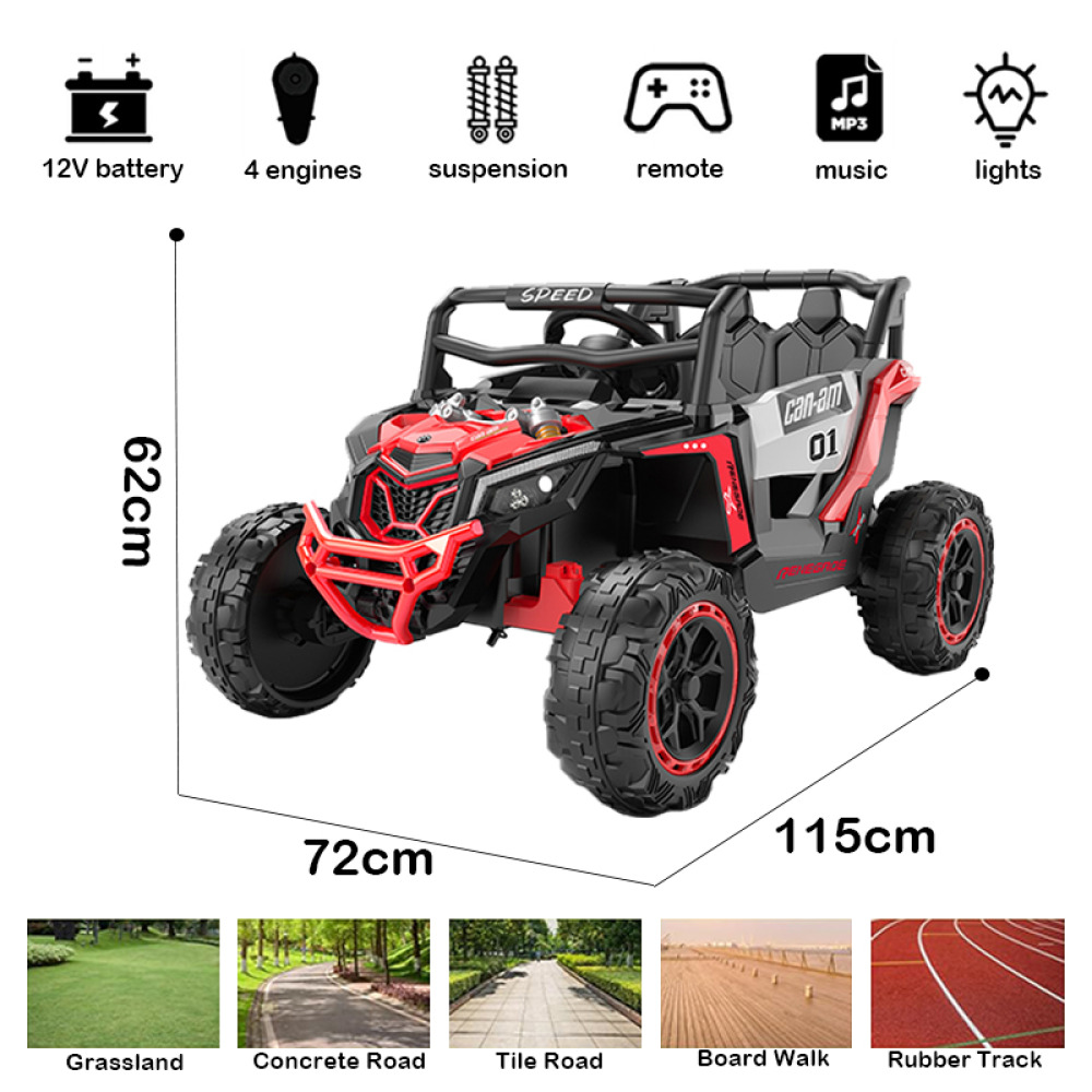 12V Urban-Sport SUV - Dinamik LED Aydınlatmalı, MP3/USB Eğlence Sistemli, Yumuşak Kalkış ve 2.4G Uzaktan Kumandalı Akülü Şehir Aracı