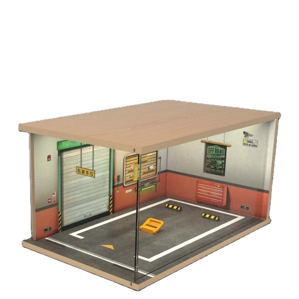 1/18 Ölçekli LED Aydınlatmalı Tekli VIP Garaj Dioraması – Diecast Modeliniz İçin Spot Işığı Altında Showroom