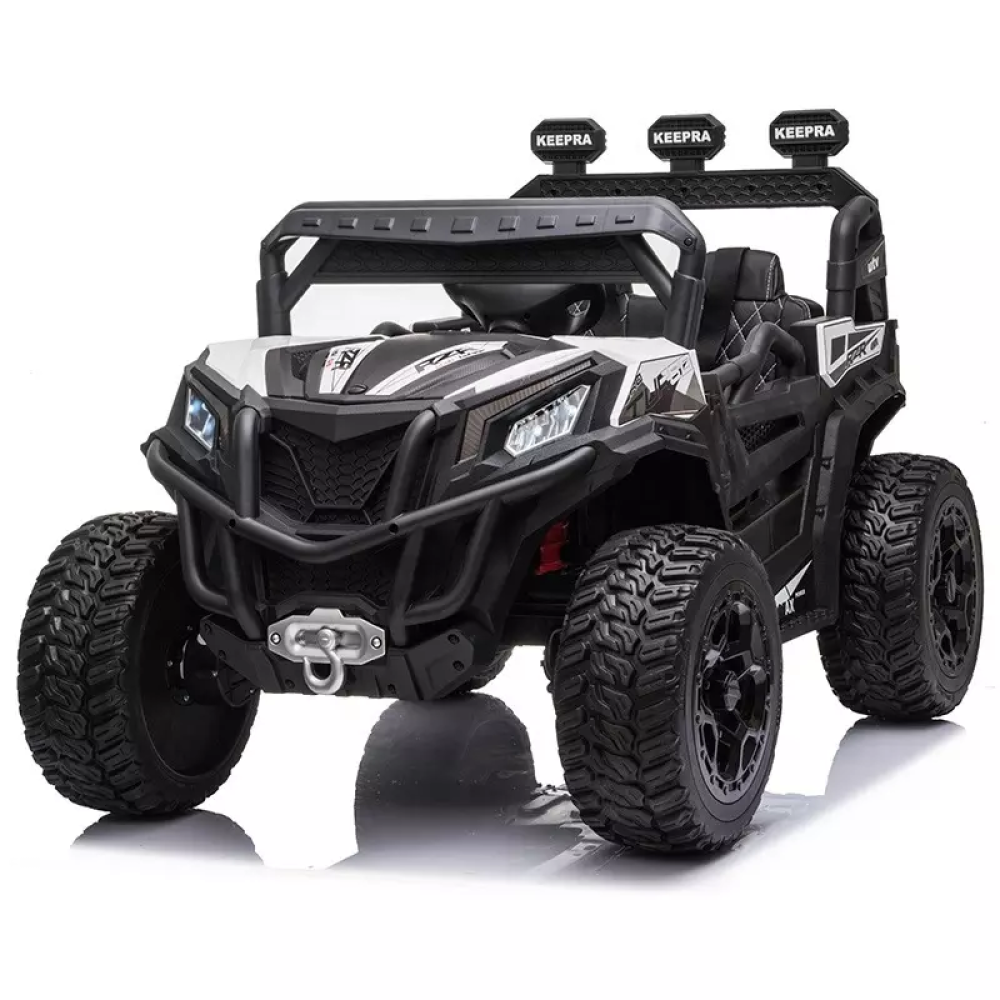 12V Big-Beast UTV Monster - Gerçek Çift Kişilik, 4 Motorlu (4WD), Yüksek Amortisörlü, Deri Koltuklu ve 2.4G Uzaktan Kumandalı Dev Akülü Arazi Aracı