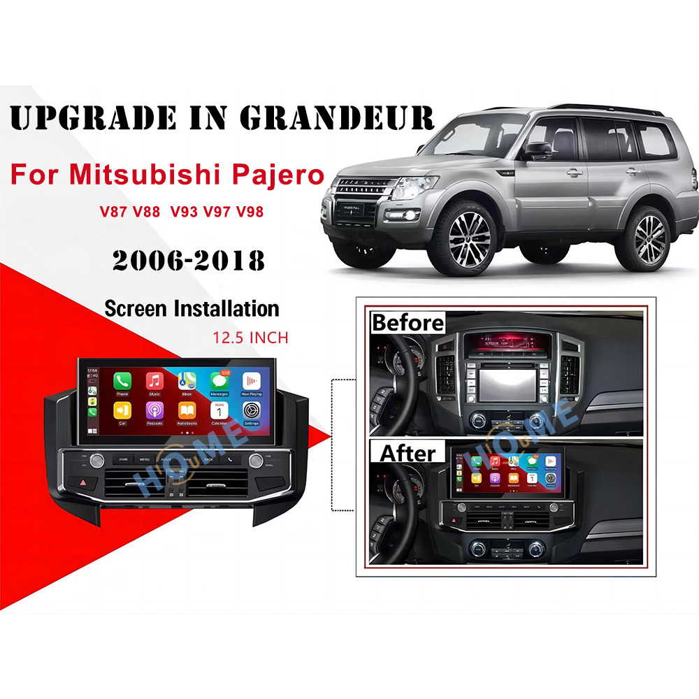 Mitsubishi Pajero V87 V88 V93 V97 V98 12.5 inch Android 13 - CarPlay - Android - GPS Navigasyon - Multimedya Ekran 2006-2018