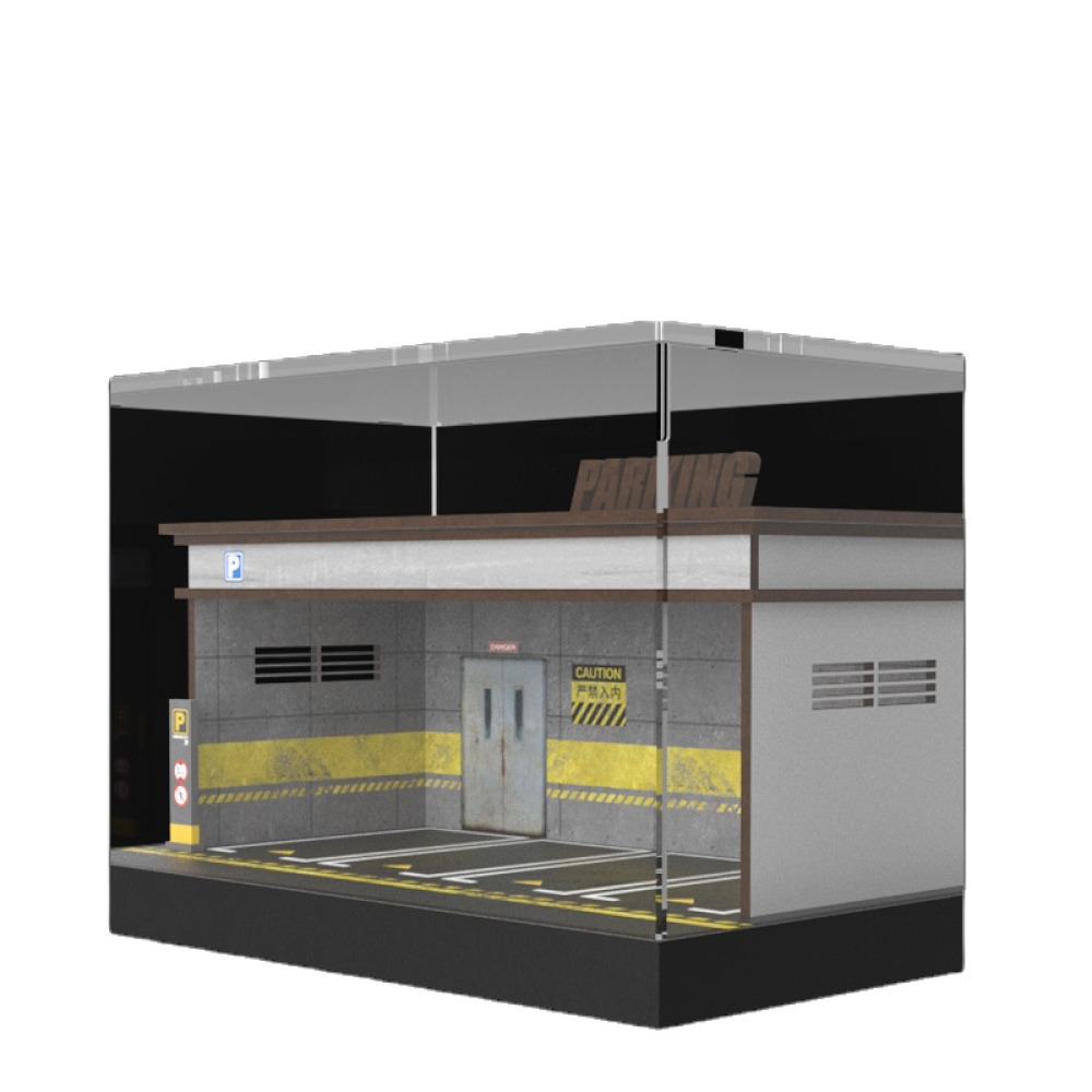 1/64 Ölçekli LED Aydınlatmalı ve Akrilik Korumalı Ahşap Diorama – Diecast Koleksiyonunuz İçin Premium Galeri