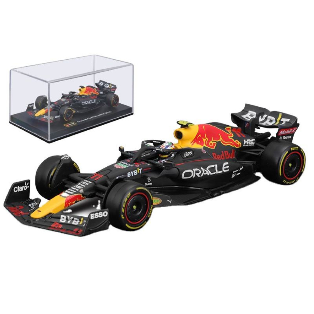 Bburago 1/43 Red Bull Racing RB18 (#1 Verstappen & #11 Perez) Hardcover Diecast Şampiyonun Zirve Noktası ve Pleksi Şıklığı