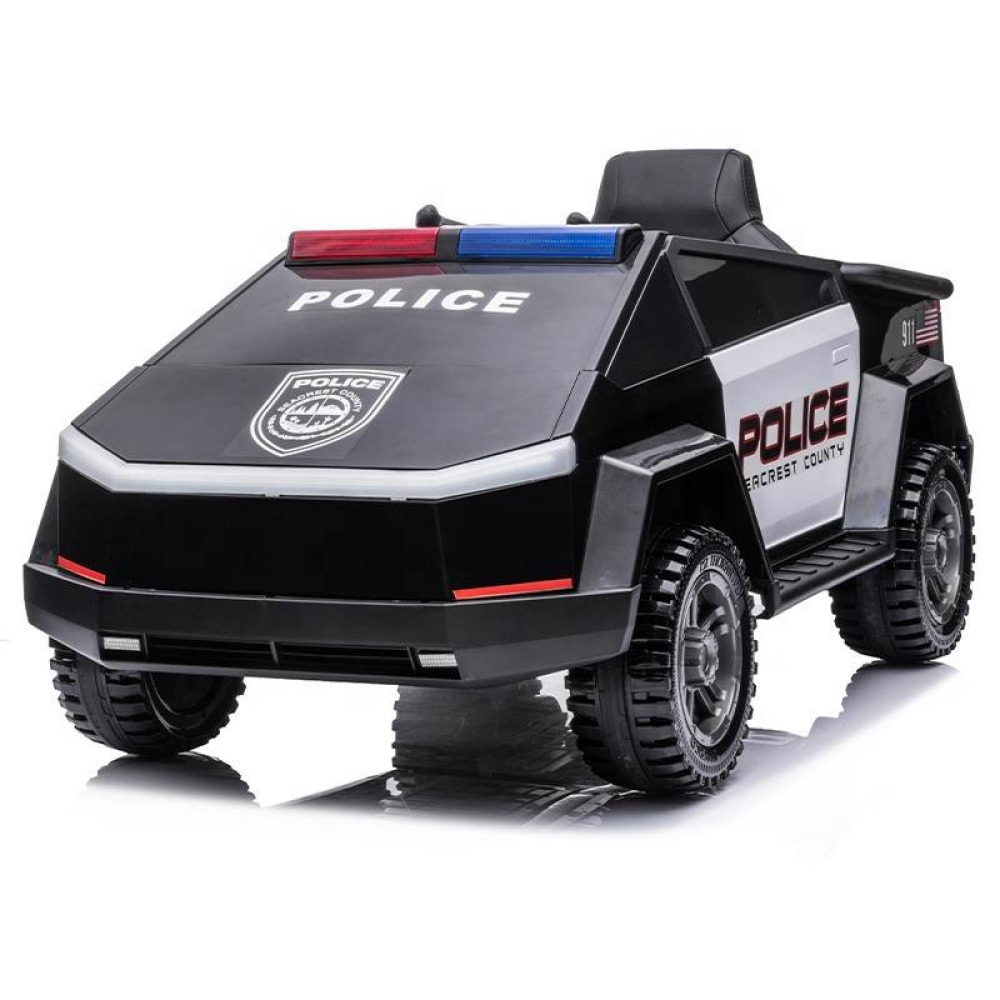 12V Police Patrol Pick-up - Yumuşak EVA Tekerlekli, Siren ve Megafon Sistemli, Işıklı ve 2.4G Uzaktan Kumandalı Profesyonel Polis Akülü Aracı