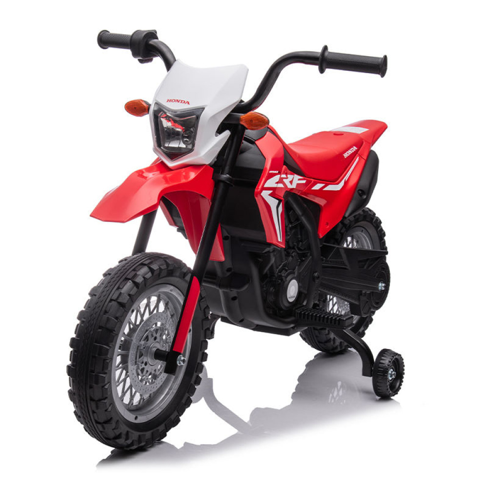 Honda CRF-Cross 12V - Dişli Lastikli, Amortisörlü, 12V Çift Motorlu ve Lisanslı Akülü Dirt Bike