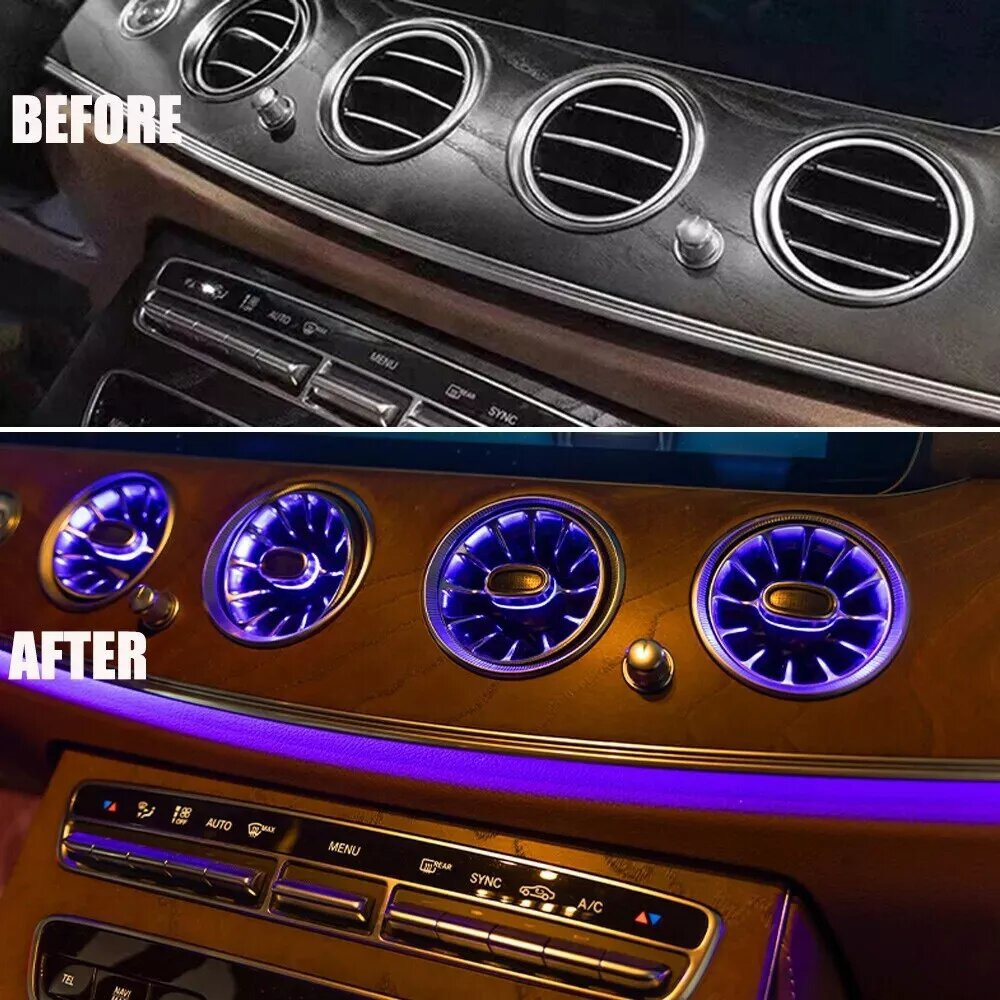 Mercedes Benz W253 Tam Set Dönen 64 Renk Ortam Işığı Kiti - LED İç Ortam Aydınlatma 2016-2022 GLC-Serisi