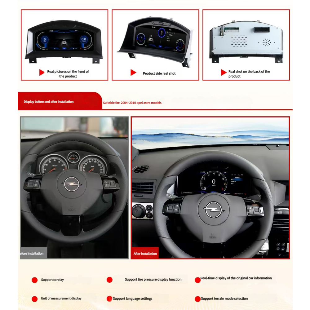 Opel Astra Hayalet Ekran Gösterge 2004-2010