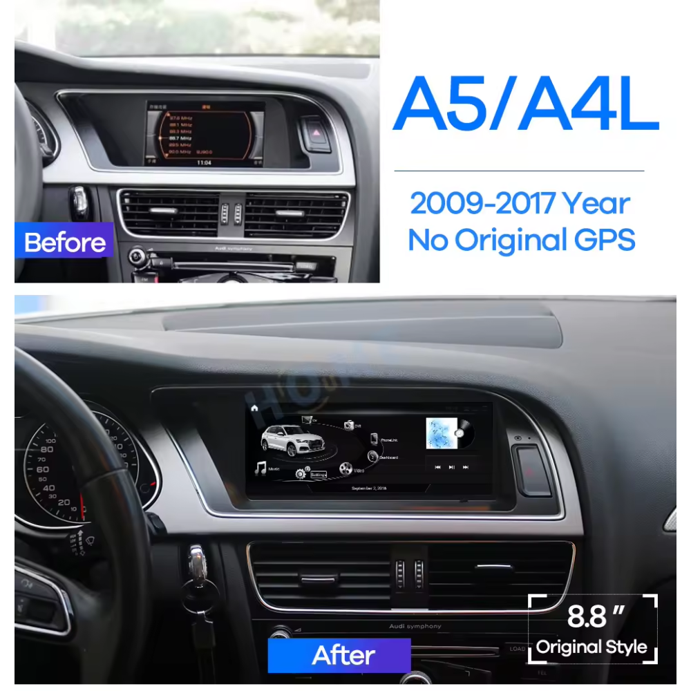 Audi A4 A4L B8 A5 8.8 inch Android 13 - CarPlay - Android - GPS Navigasyon - Multimedya Ekran 2009-2016