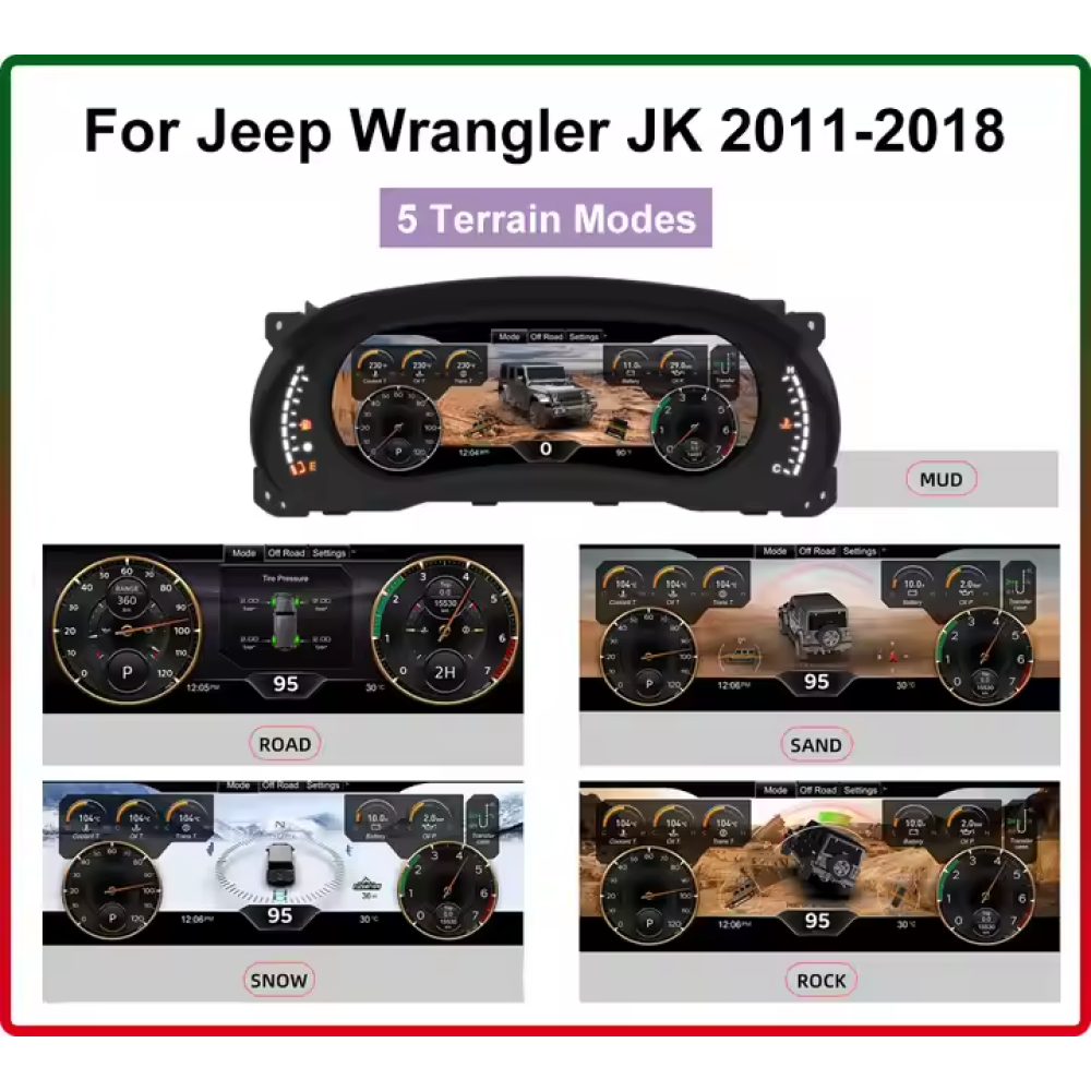 Jeep Wrangler Hayalet Ekran Gösterge 2011-2018