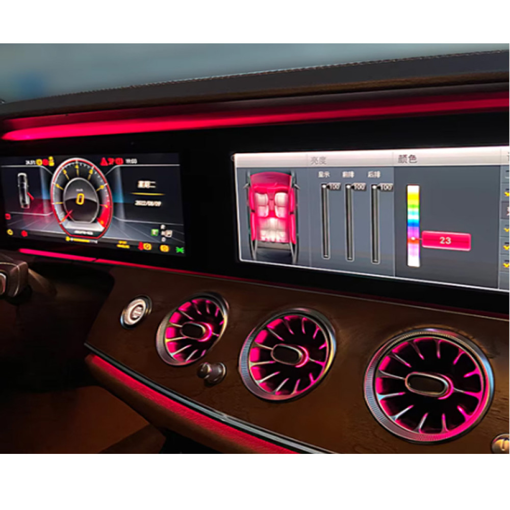 Mercedes W213 64 Renkli Atmosfer Işığı - Büyük Ekran LED Gösterge Paneli Aydınlatma