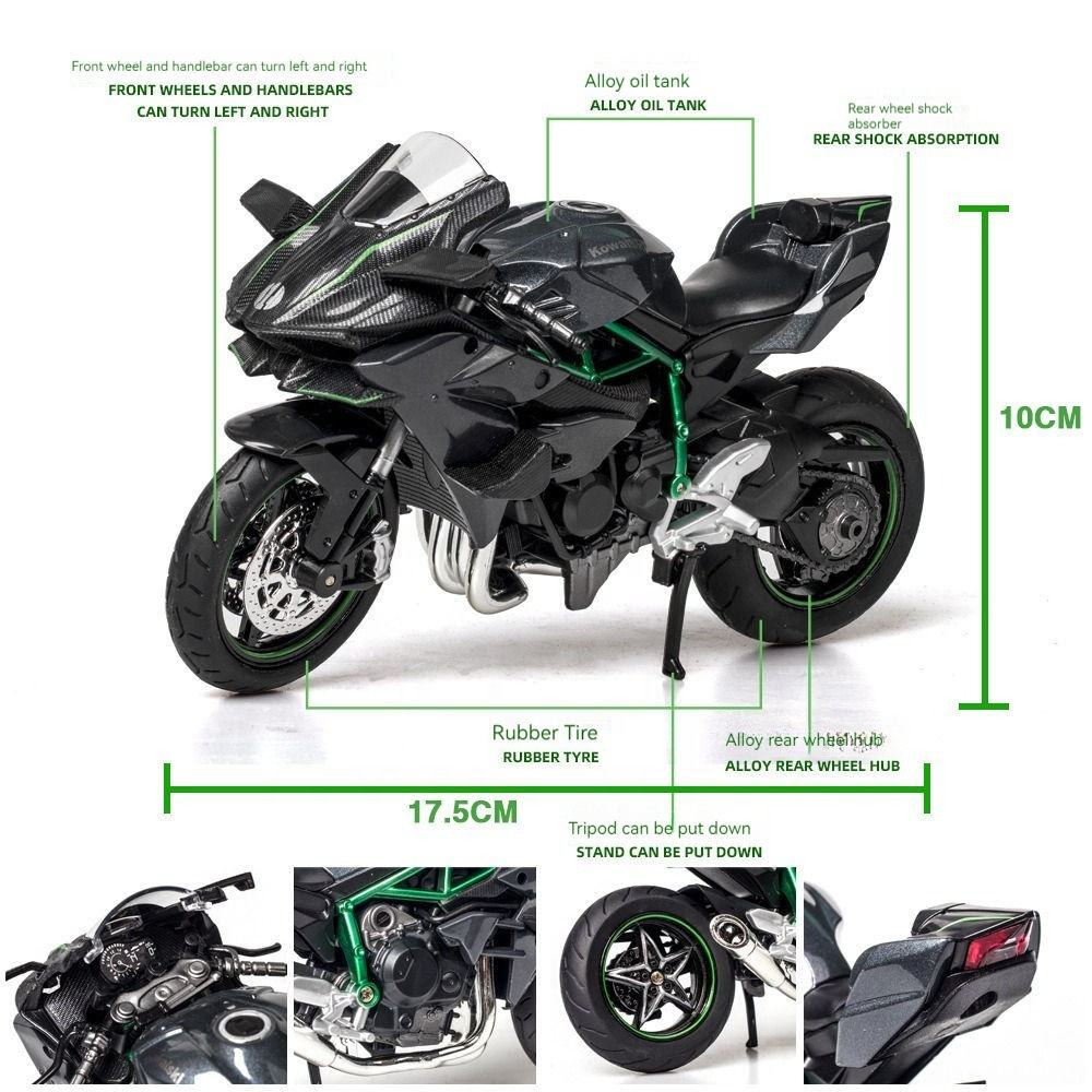 1:12 Ölçekli Premium Motosiklet Serisi – Ducati & Kawasaki Ninja H2R Metal Model
