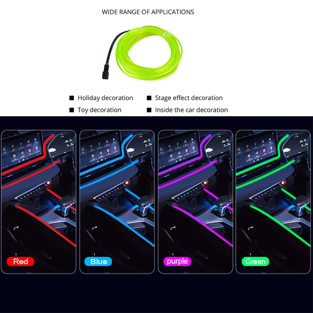 Neon Cool Işık Şeridi - Aküden Çalışan Araç Aksesuarı, Çok Satan Ürün