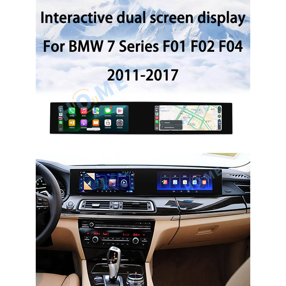 BMW 7 Serisi F01 F02 F04 21 inch İkili Multimedya Ekran (Dual Screen) - CarPlay - Android - GPS Navigasyon 2011-2017