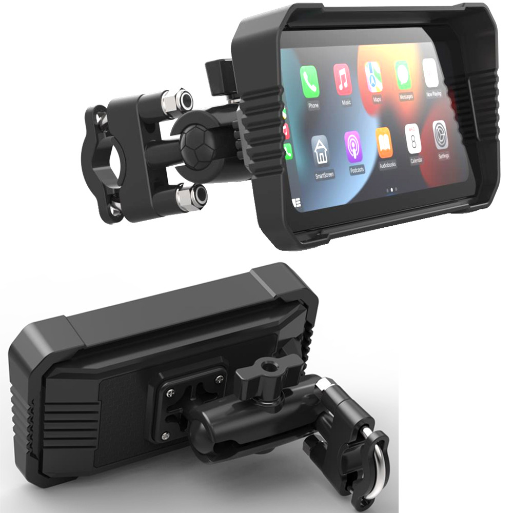 6.25 Android 10 2-32G kablosuz CarPlay monitör için motosiklet Android oto GPS navigasyon Siri ses kontrolü çift Bluetooth