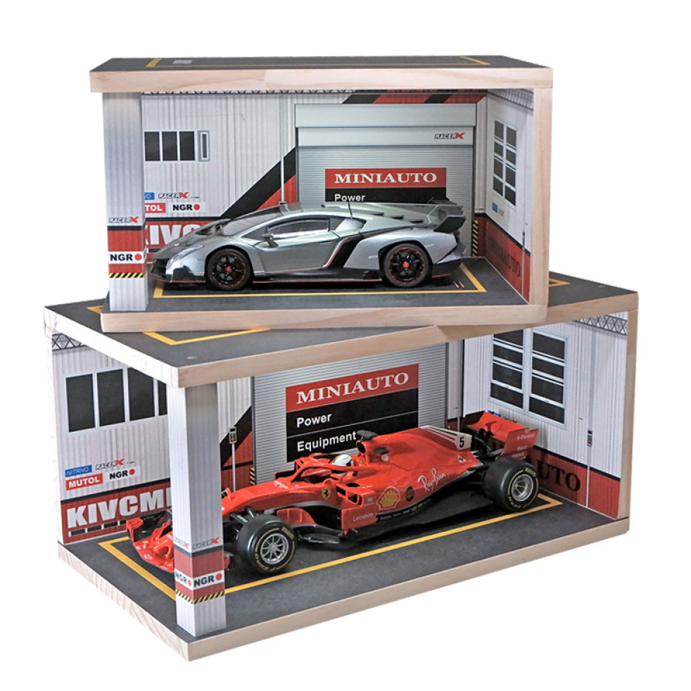 1/24 Ölçekli Masif Ahşap VIP Simülasyon Garaj Sahnesi – Diecast Koleksiyonunuz İçin Doğal ve Şık Bir Yuva