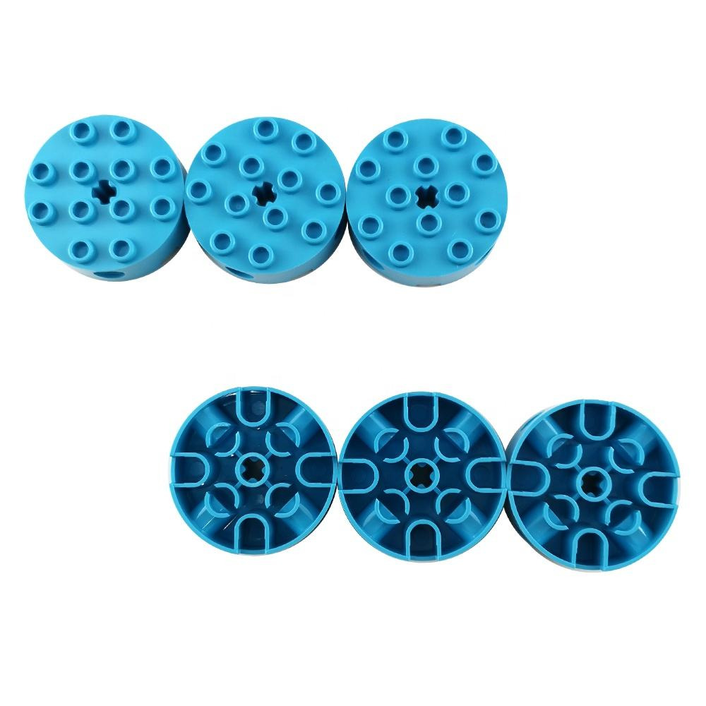 EduWeDo No. 6222 Teknik Yuvarlak Blok (Round 4x4 with Holes) – Robotik Döner Platform ve Silindirik Gövde Elemanları