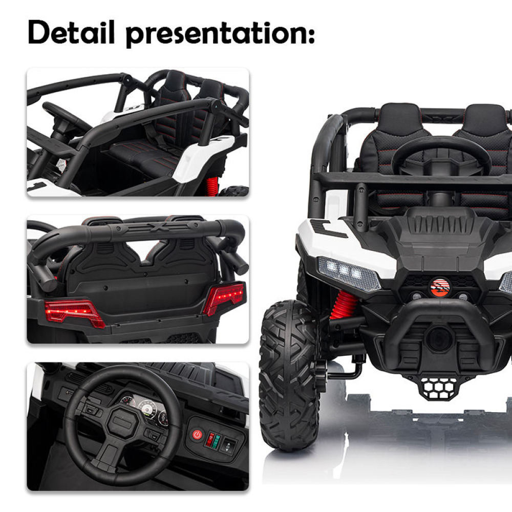 12V TUSI L7 Beast UTV - Ekstra Geniş Arazi Lastikli, Yüksek Torklu Çift Motorlu, Bluetooth Müzik Panelli ve 2.4G Uzaktan Kumandalı Dev Akülü Araç