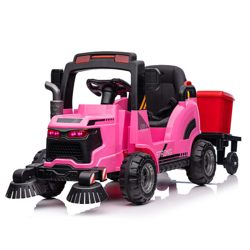 12V Büyük Boy (Oversized) Temizlik Aracı - Geniş Hacimli, Çift Döner Süpürgeli ve Ebeveyn Kumandalı Eğitici Görev Aracı