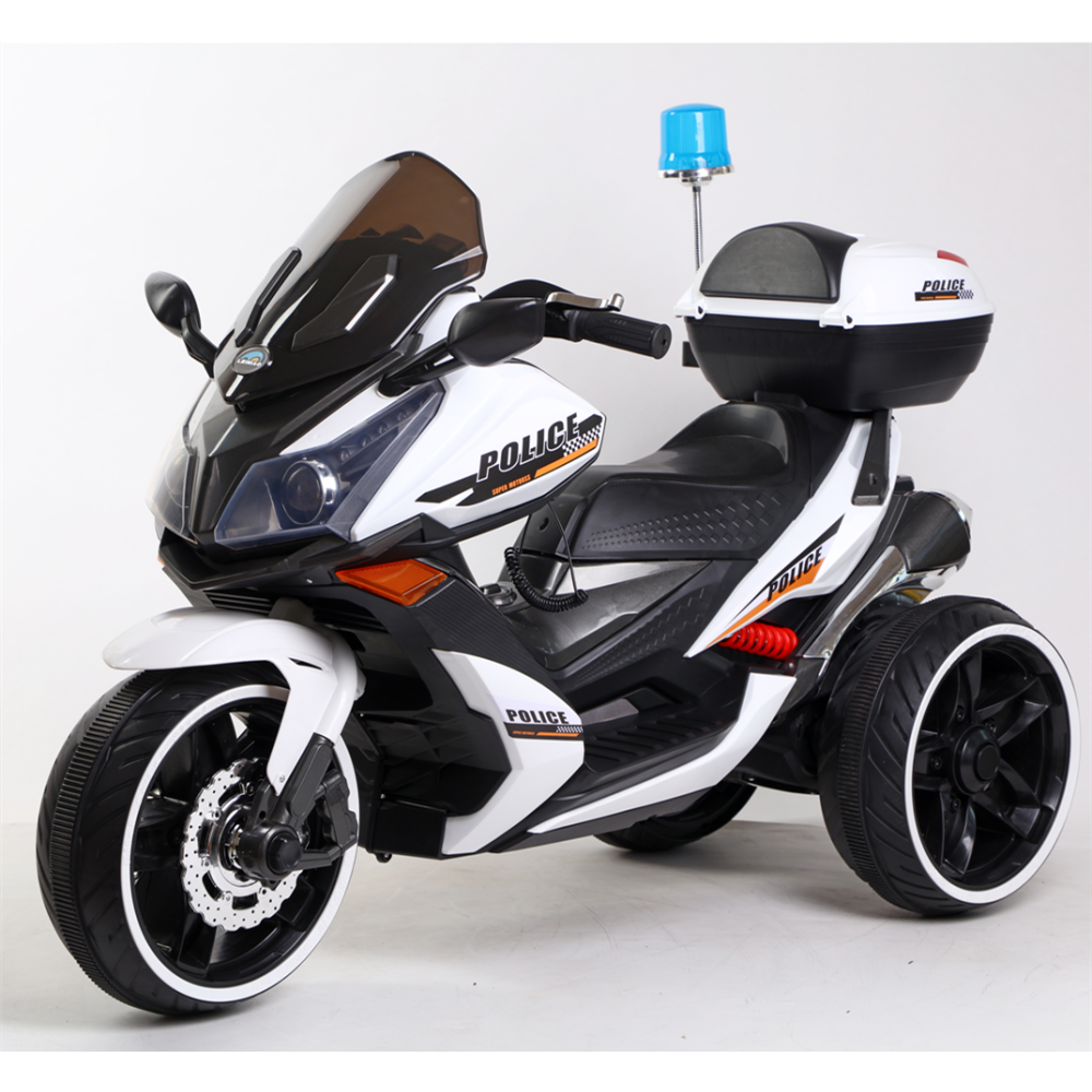 City-Patrol 6V - Moped Şasili, Arka Çantalı, Üç Tekerlekli Akülü Polis Scooterı