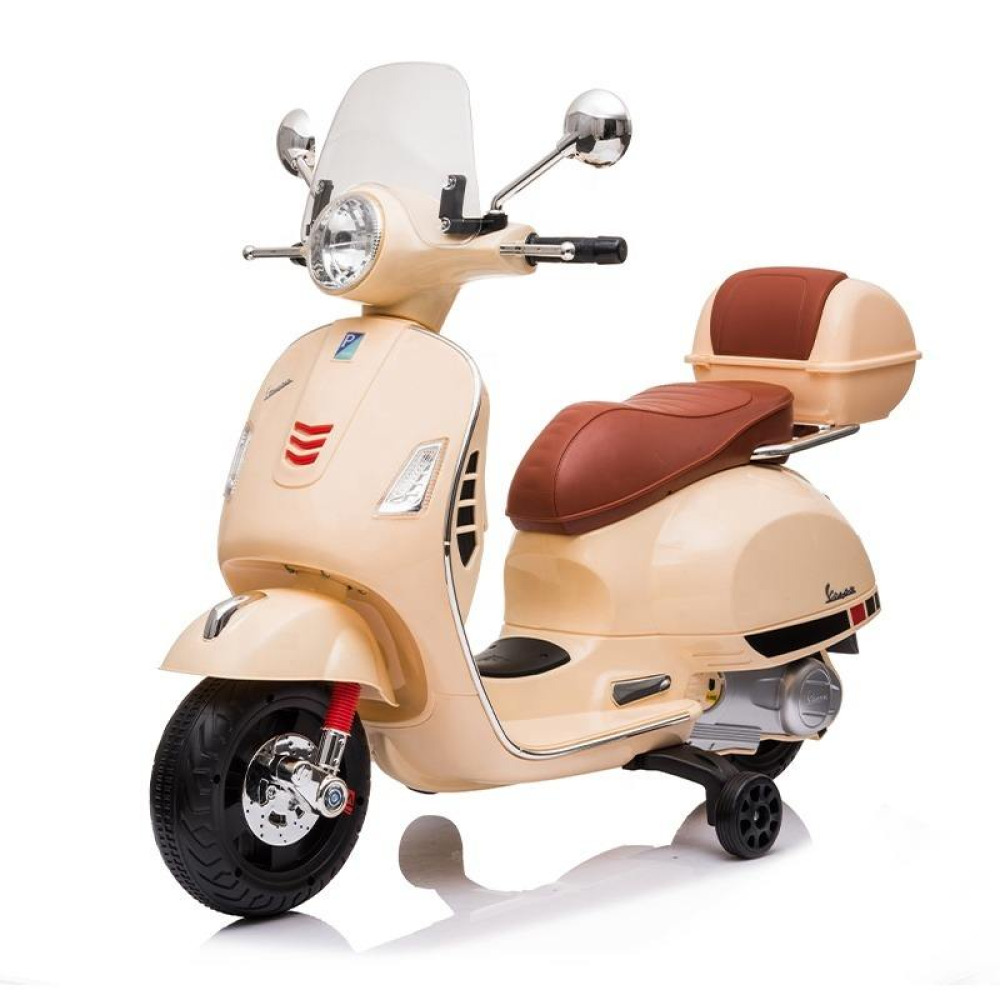 Vespa-GTS 6V Sport - İkonik Yuvarlak Farlı, Destek Tekerlekli, 6V Motorlu ve Lisanslı Akülü Scooter