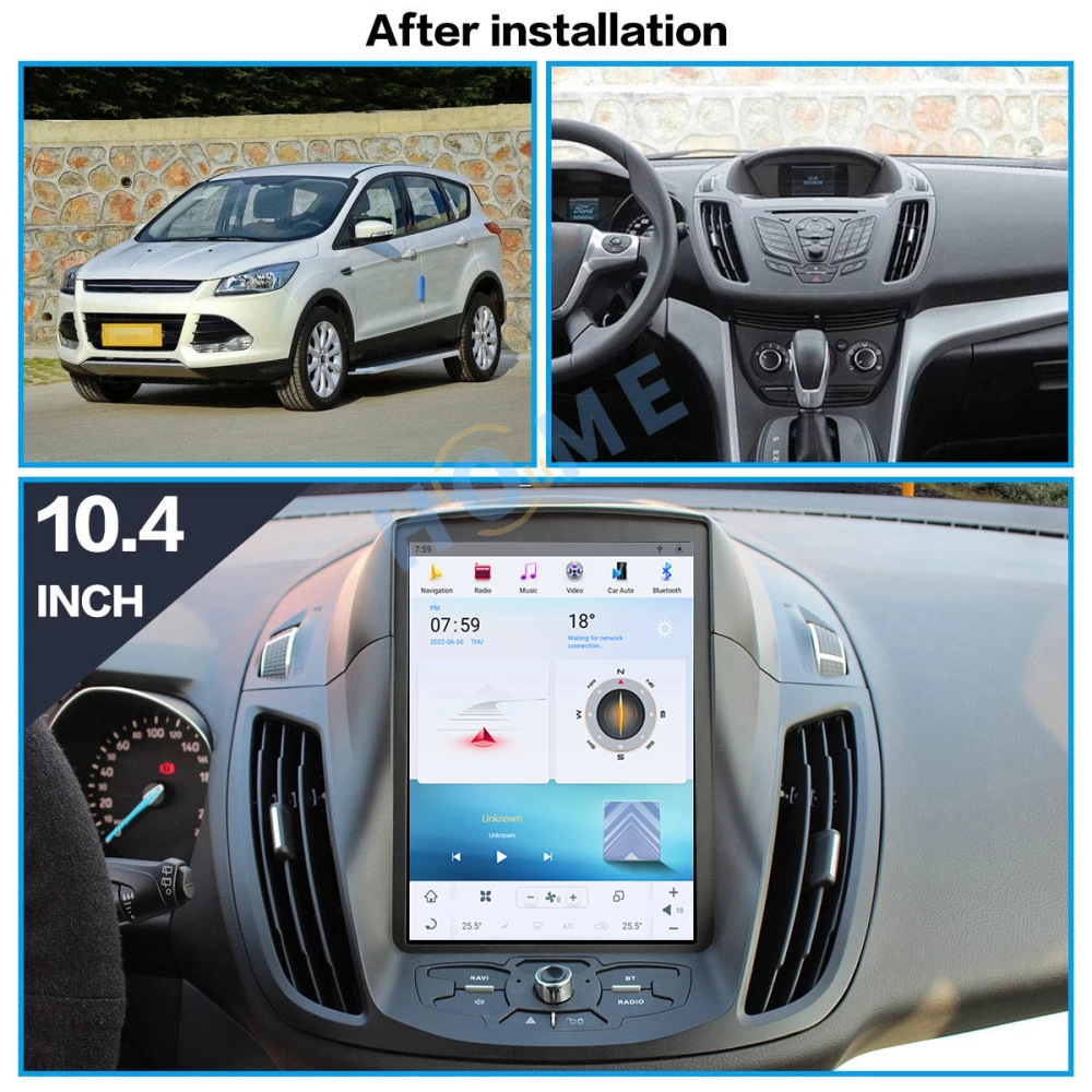 Ford Kuga 10.4 inch  Android 13 - CarPlay - Android - GPS Navigasyon - Multimedya Ekran 2013-2017