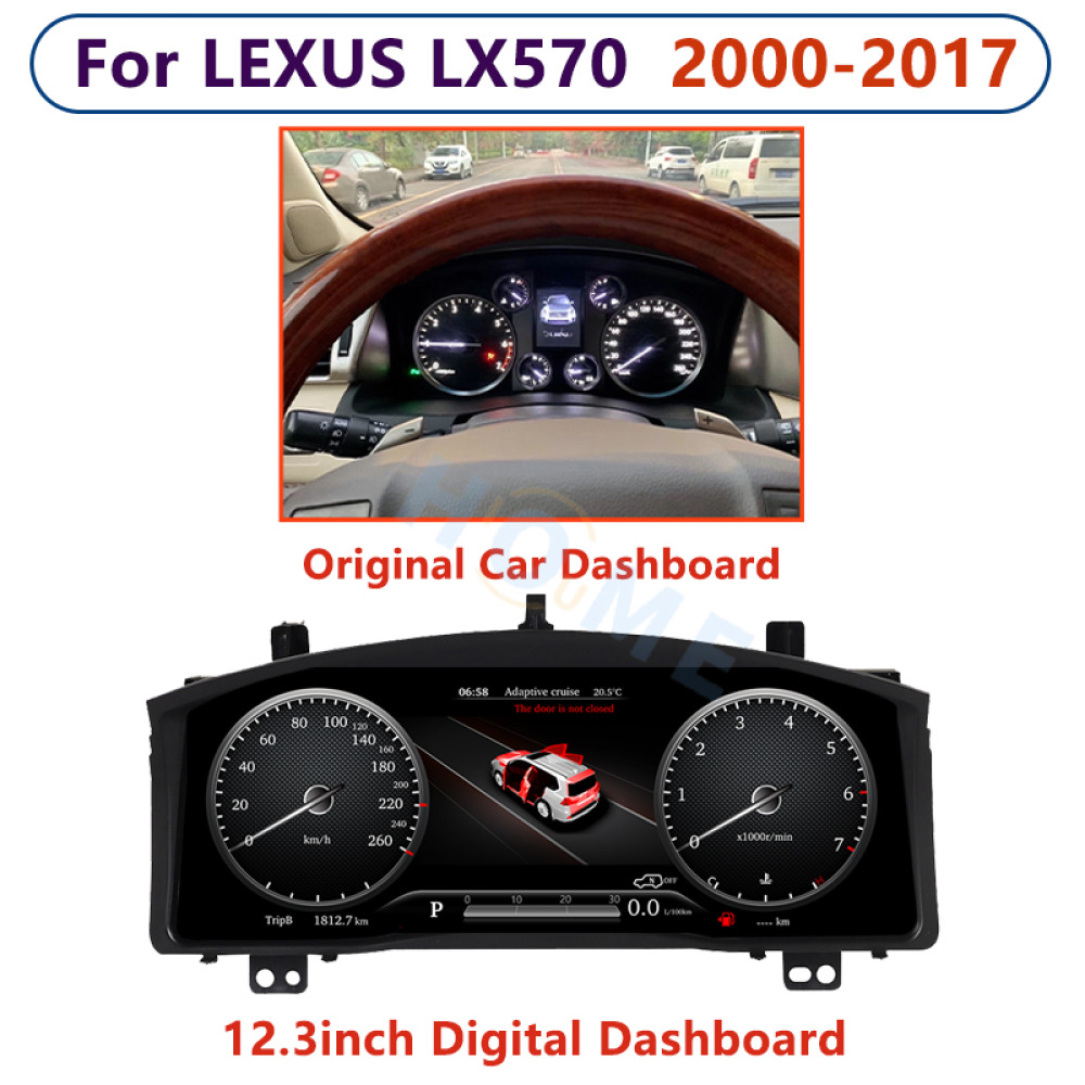 LEXUS LX570 2007-2017 İçin Dijital Gösterge - LCD Speedometre Panel, Sanal Kokpit, GPS Navigasyon Destekli