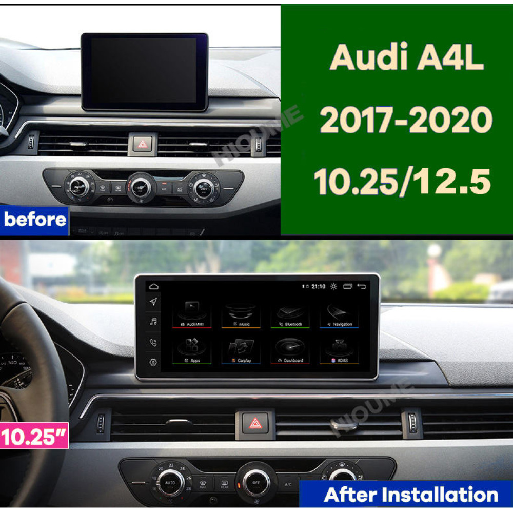 Audi A4 A4L B9 12.5 inch Android 10 - CarPlay - Android - GPS Navigasyon - Multimedya Ekran 2017-2020