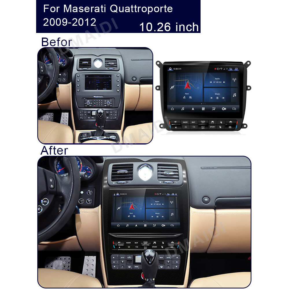 Maserati Quattroporte 10.26 inch Android 13 - CarPlay - Android - GPS Navigasyon - Multimedya Ekran 2004-2012