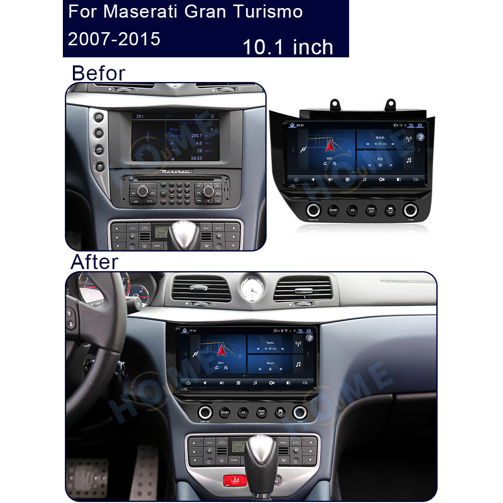 Maserati GT Gran Turismo 10.1 inch Android 13 - CarPlay - Android - GPS Navigasyon - Multimedya Ekran 2007-2015