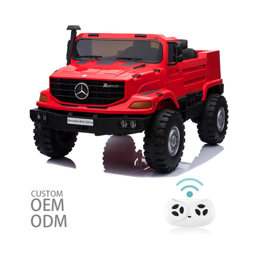 Zetros-Expedition 12V Monster - Dev Burunlu, Yük Kasalı, 12V Çift Motorlu ve Lisanslı Akülü Mercedes Kamyon