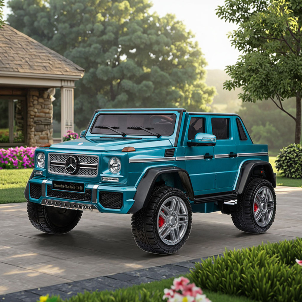 12V Licensed Mercedes-Maybach G650 Landaulet - Orijinal Lisanslı, Arka Portbagajlı, Eva Tekerlekli, Deri Koltuklu ve Uzaktan Kumandalı Akülü Jeep