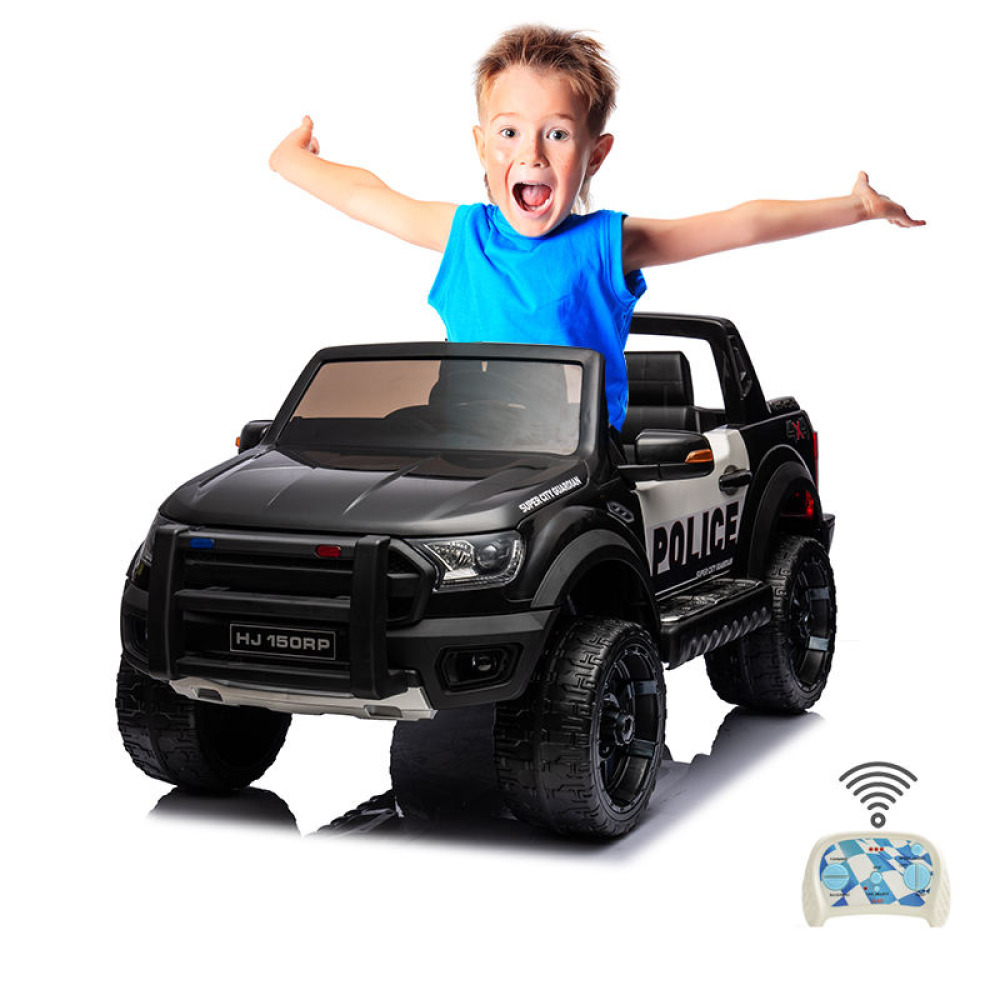 12V Işıklı ve Sirenli Polis Akülü Jeep - Dev Ön Korumalı, Ebeveyn Kumandalı Operasyon Aracı