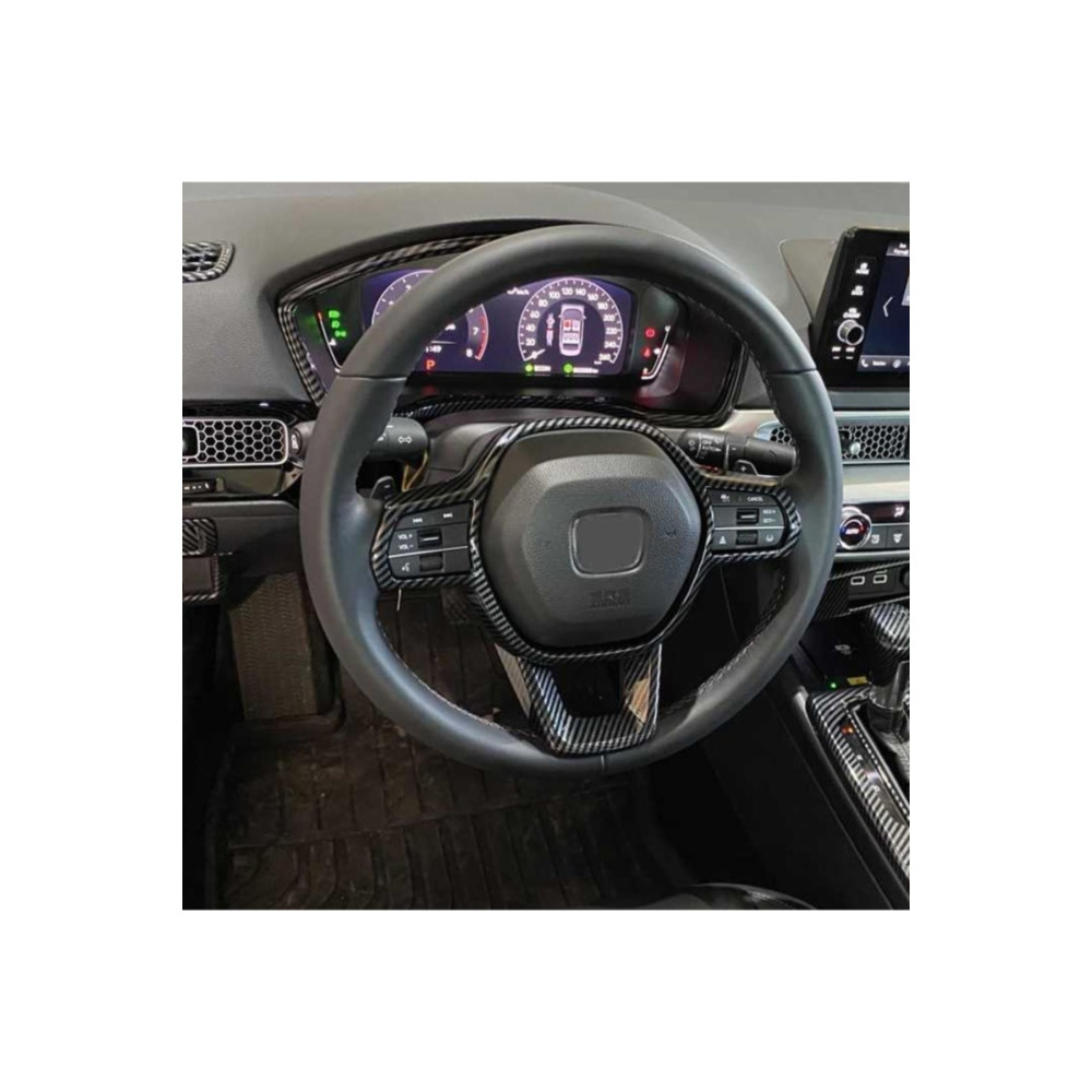 Honda Civic İçin Uyumlu Direksiyon Kaplama Seti 2 Parça Karbon 2022