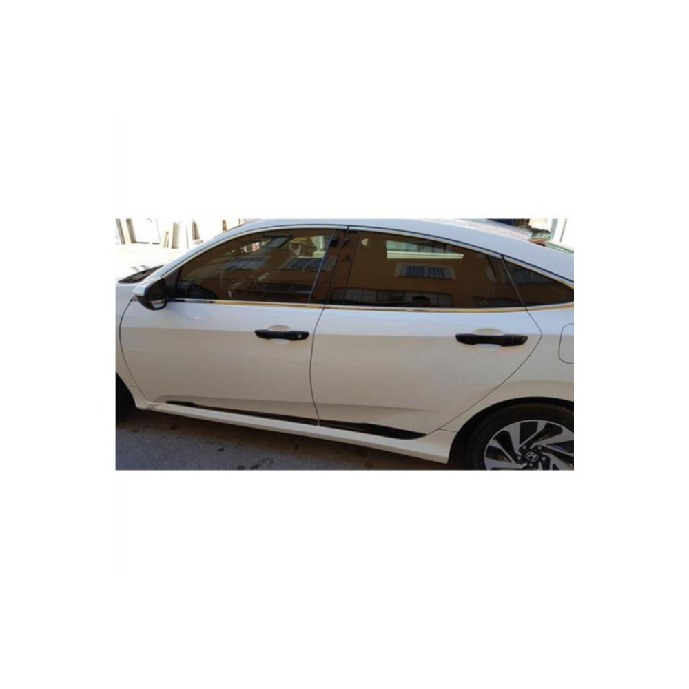  Honda Civic İçin Uyumlu Fc5 Kapı Çıtası Siyah Piano Black 2016-2020