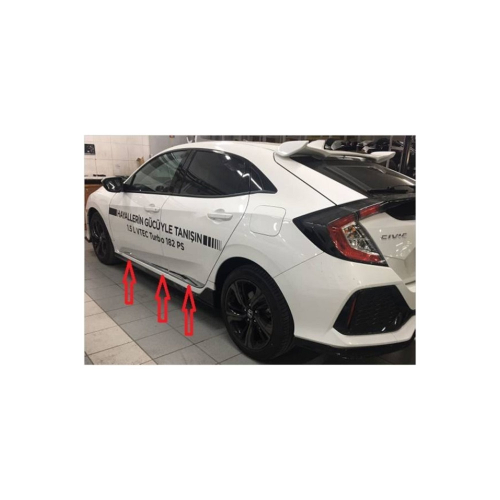  Honda Civic İçin Uyumlu Hatchback Krom Kapı Çıtası Fk7