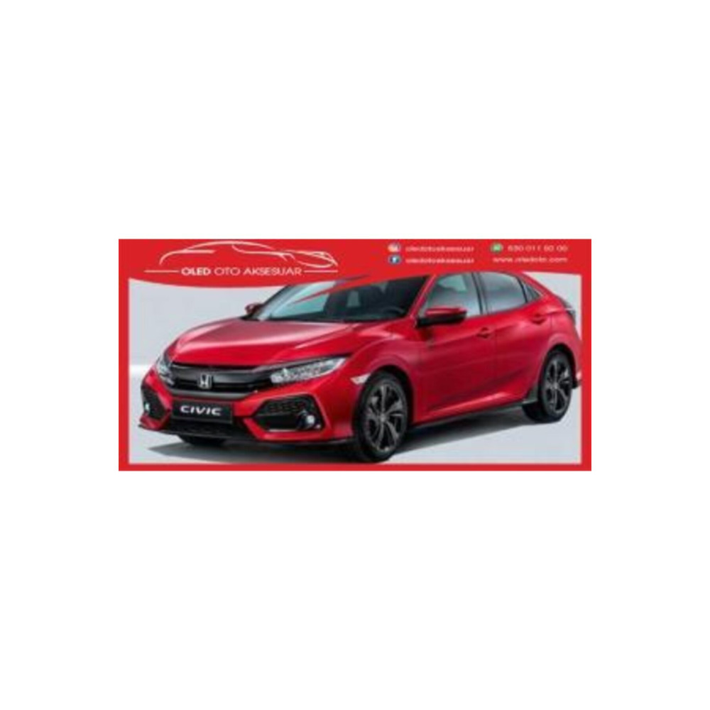 Honda Civic İçin Uyumlu Hatchback Siyah Kapı Çıtası Piano Black Fk7