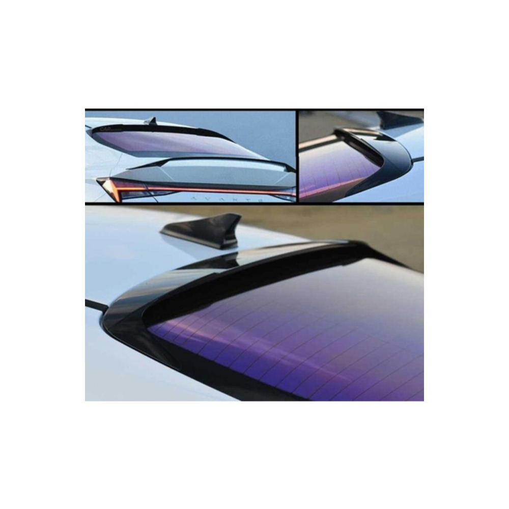 Hyundai Elantra İçin Uyumlu  Cam Üstü Spoiler Piano Black 2021+