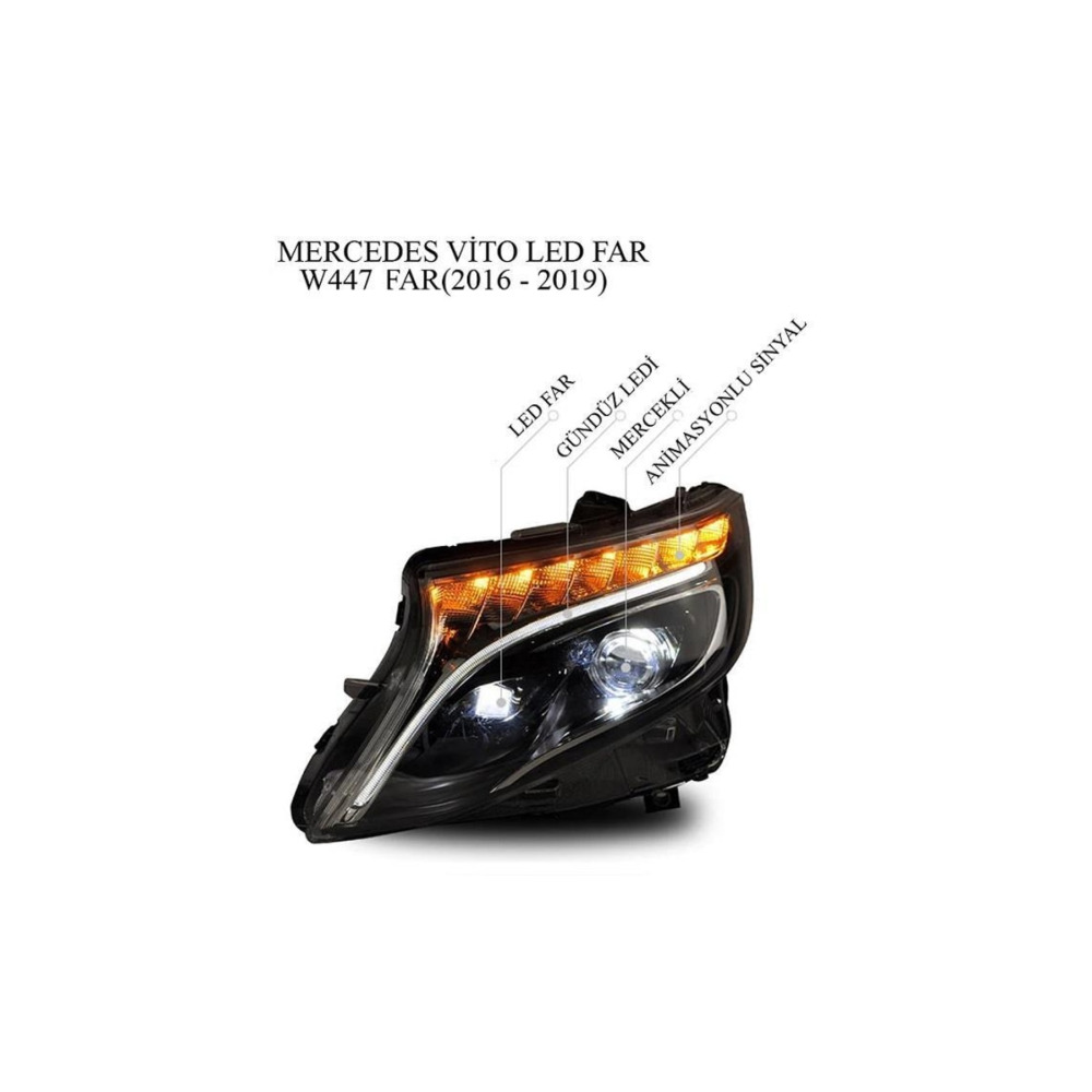 Mercedes Vito Led İçin Uyumlu Ön Far Seti W447 2016-2019
