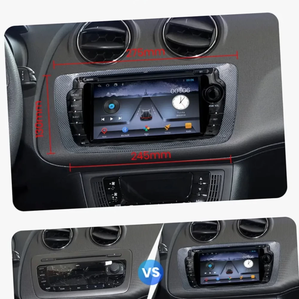 Seat Ibiza (2009-2013) İçin Android Multimedya & Navigasyon Sistemi